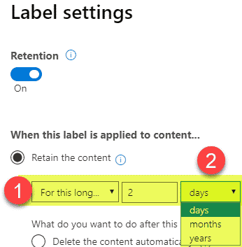 Sharepoint labeling and retention