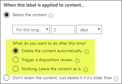 Sharepoint labeling and retention